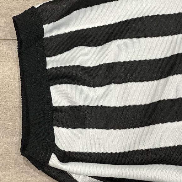 Men's Adult Alleson Athletic XXL 2XL Referee Umpire Stripes V-Neck Black White - Picture 5 of 7